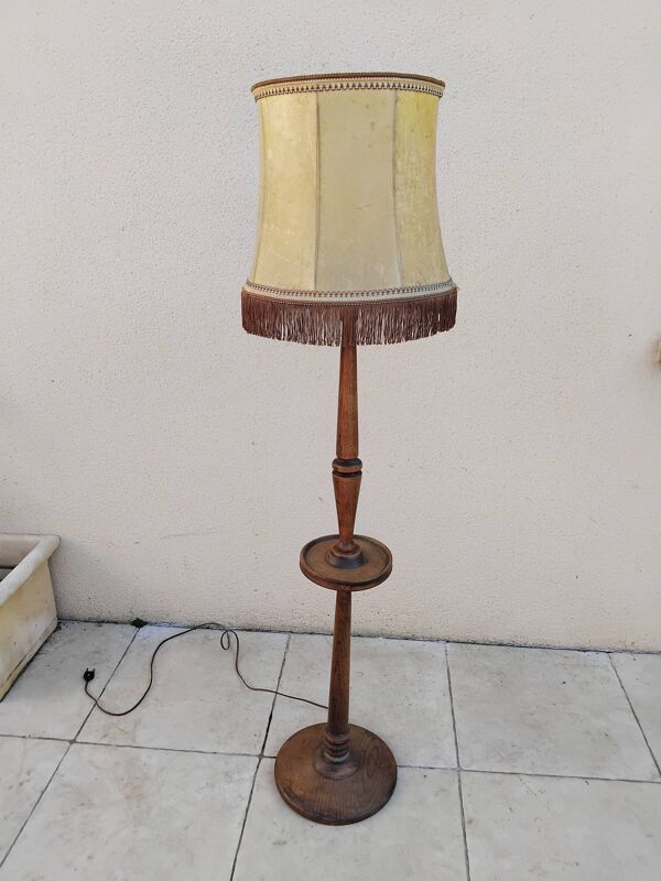 Lampadaire vintage bois