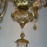 Venetian glass chandelier from Murano, green, circa 1920.