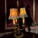 Antique three-light table lamp