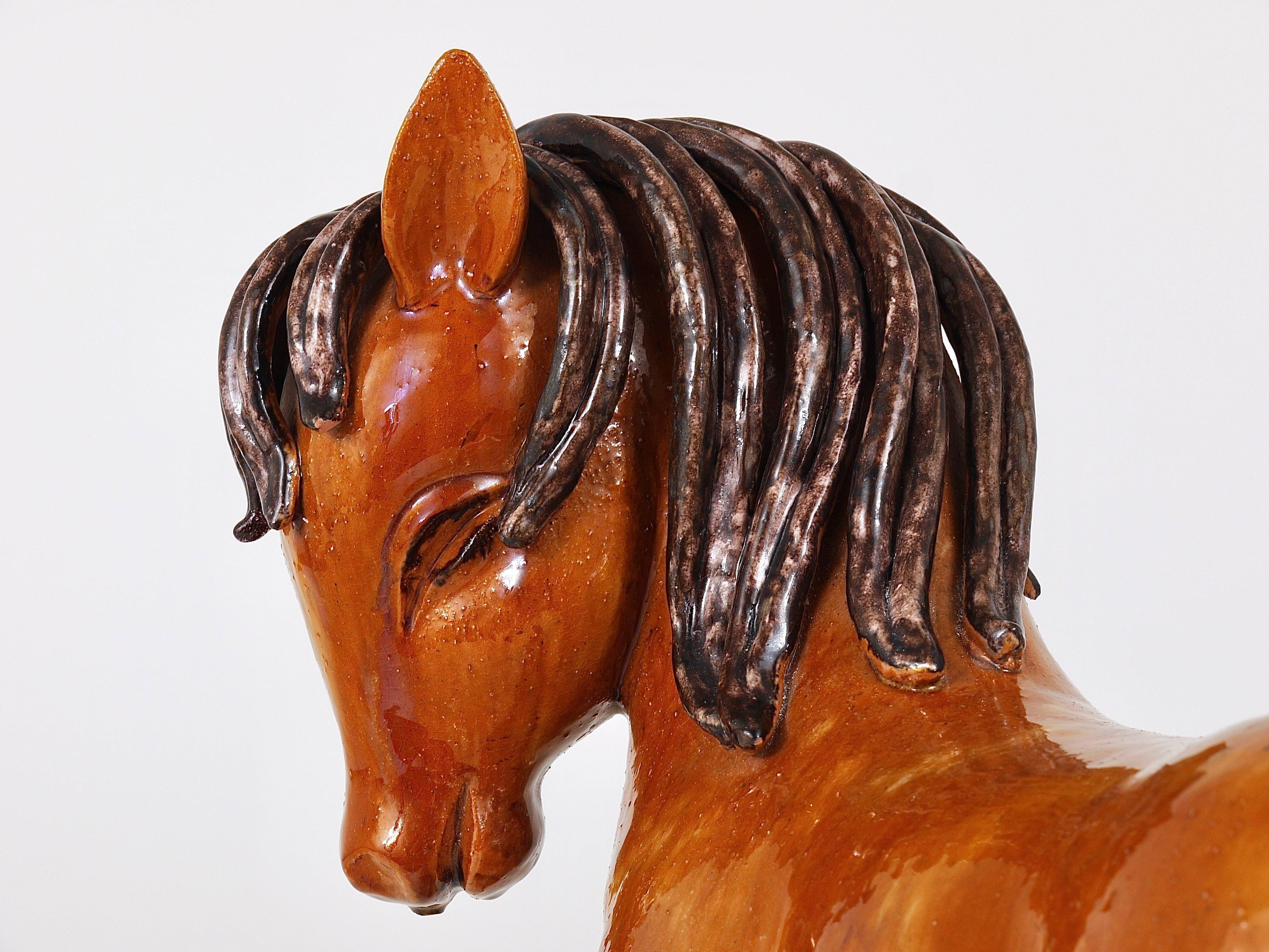 Walter Bosse Large Ceramic Horse Sculpture, Austria, 1950s
