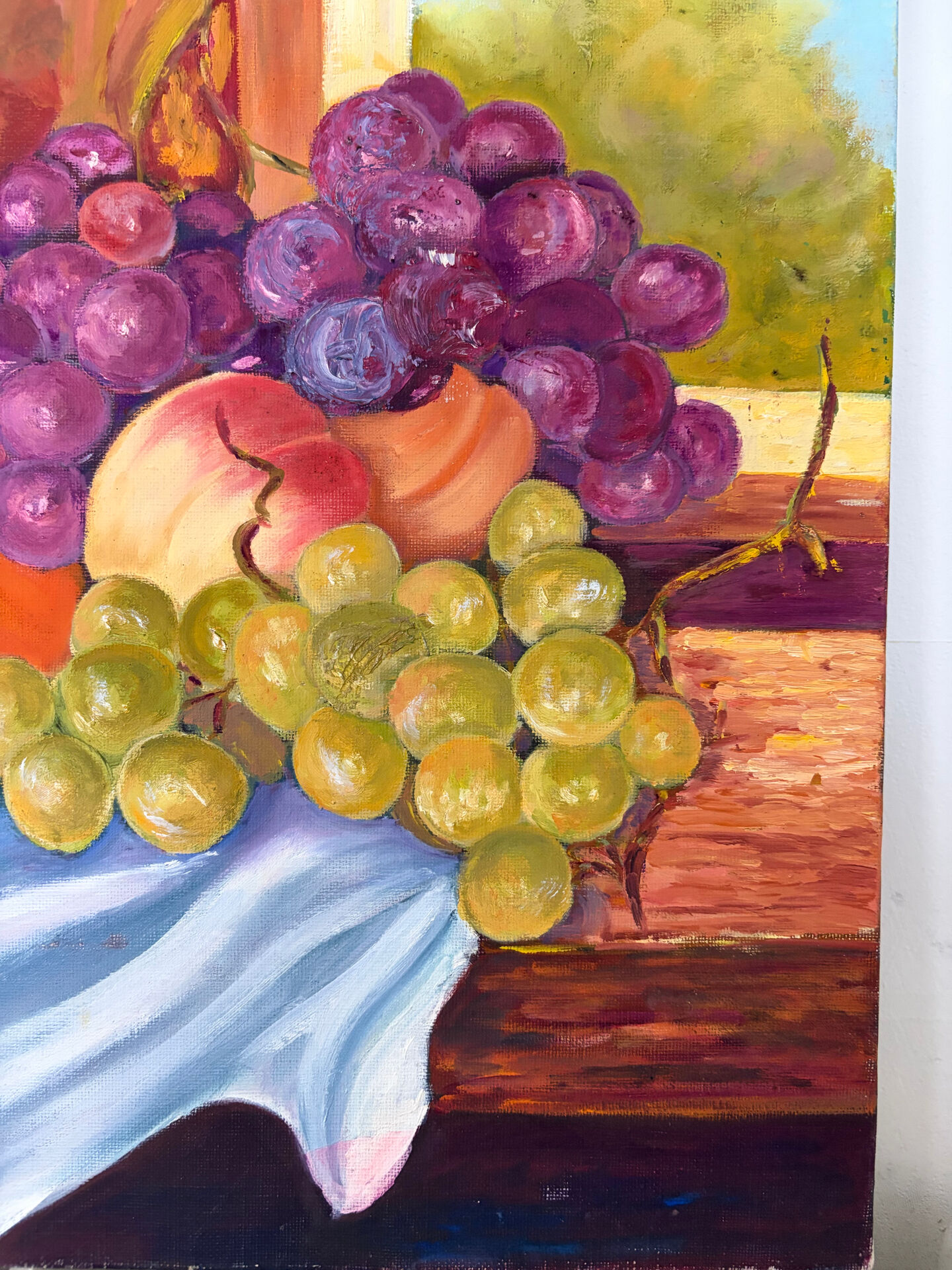 Still life in oil, the grapes