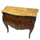 Curved chest of drawers with marquetry and marble