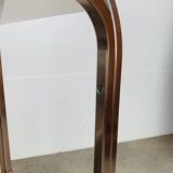 Kaymet dessert trolley in smoked glass and anodised aluminium, 1980s.