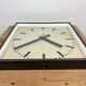 Dark grey square wall clock from pragotron, 1960s