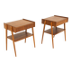 Set of 2 Scandinavian teak bedside tables, Carlström, Sweden, 1960