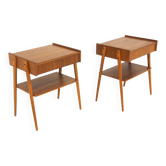 Set of 2 Scandinavian teak bedside tables, Carlström, Sweden, 1960
