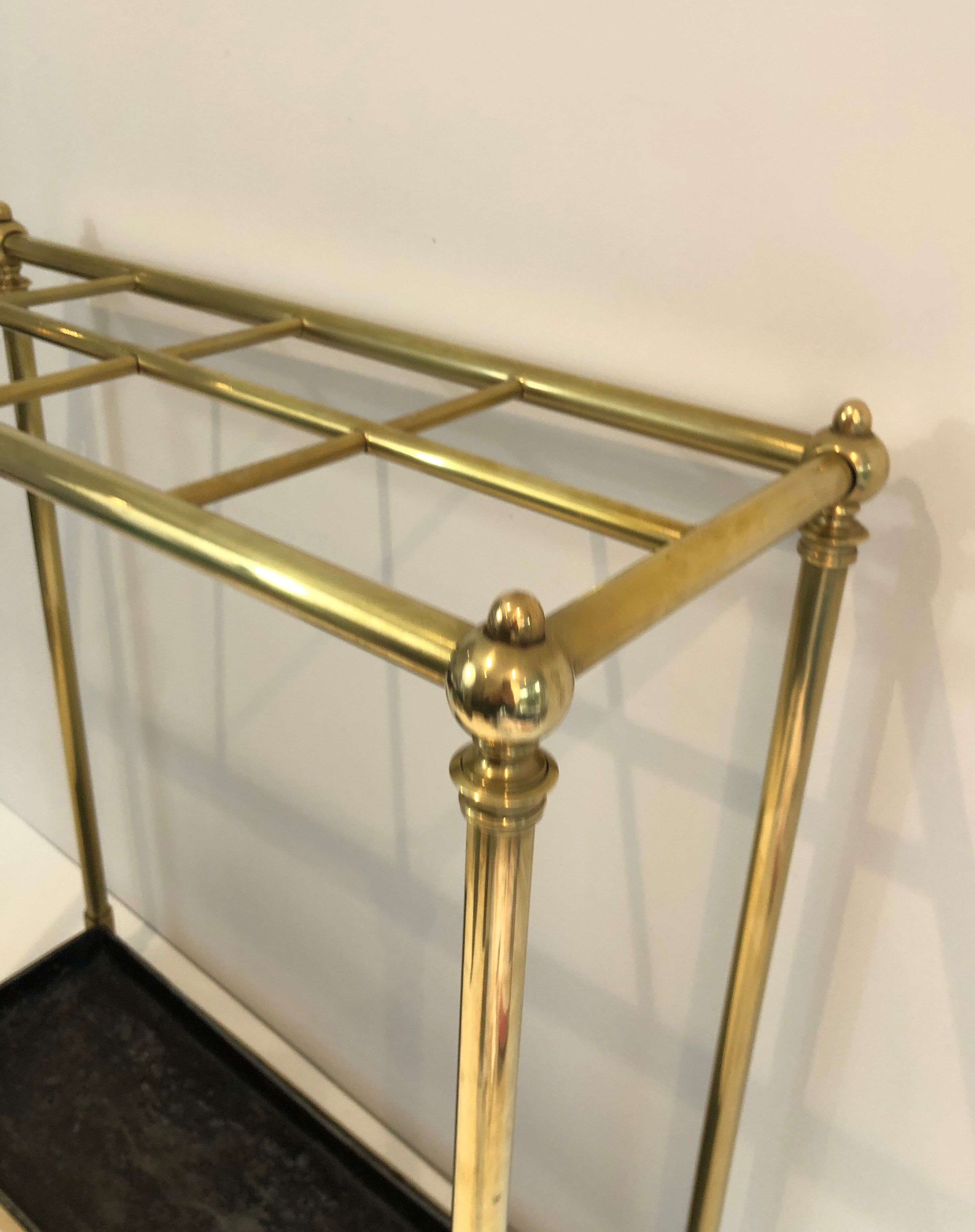 Rectangular umbrella holder in brass and cast iron. french work. around 1900