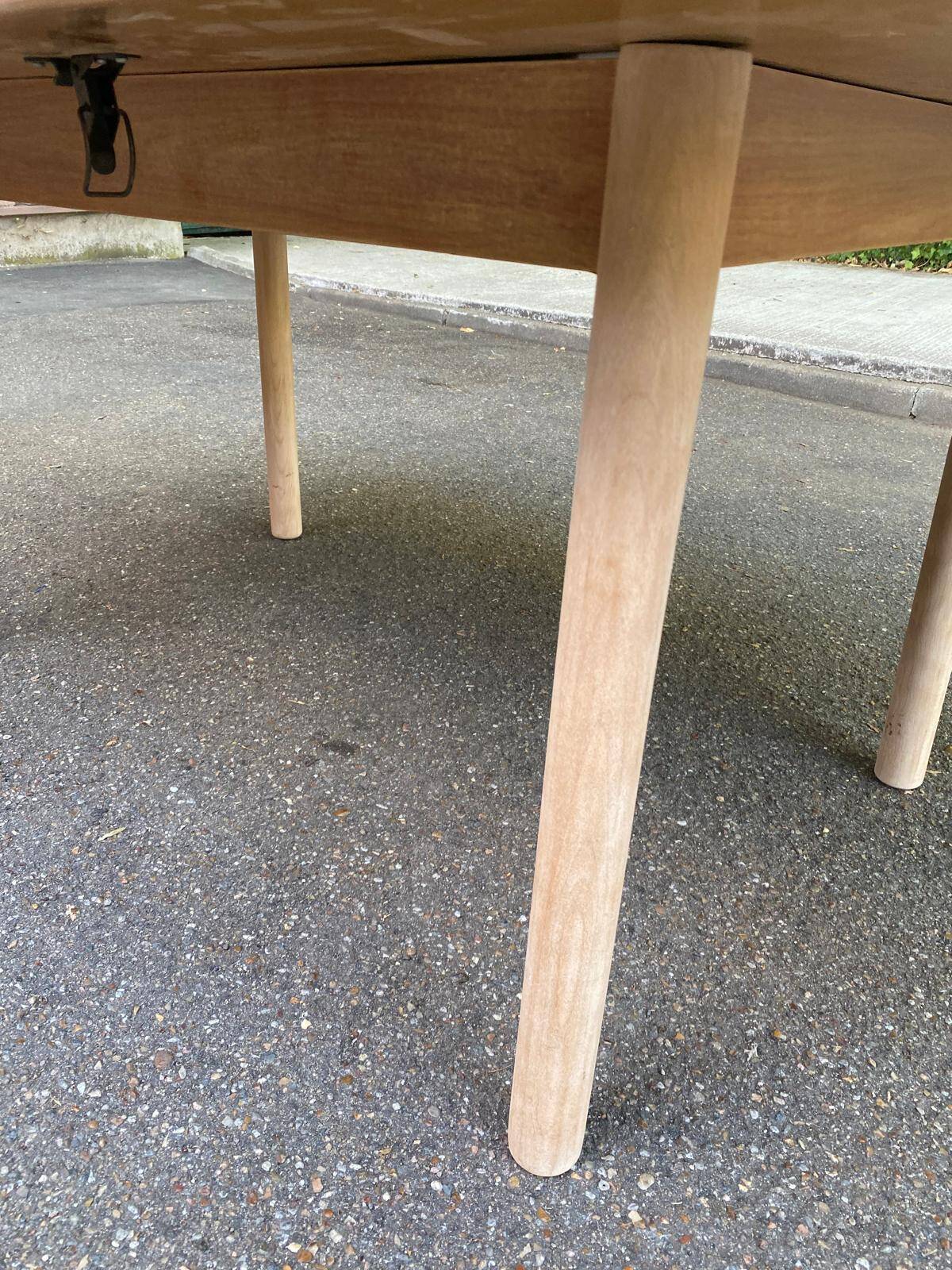 Renovated Scandinavian dining table in raw teak - Made in Denmark