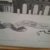 Stampa Vintage Reggia di Caserta Tavola X Vanvitelli Anni '50 69x50 cm