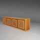 Four-door buffet in rattan and wood, France, 1960s