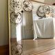 Antique bistro/brasserie mirror in reverse-painted glass, 202 x 102 cm