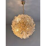 Transparent and Gold Lotus Glass Sputnik Chandelier