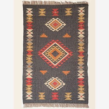 Tapis kilim en jute, 90x150cm