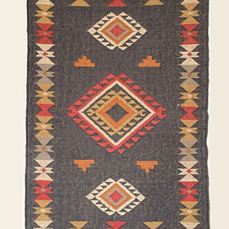 3 x 5, handmade jute-wool kilim rug, kilim carpet, 90x150cm
