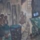 Ancient gouache painting rue brise miche le marais paris