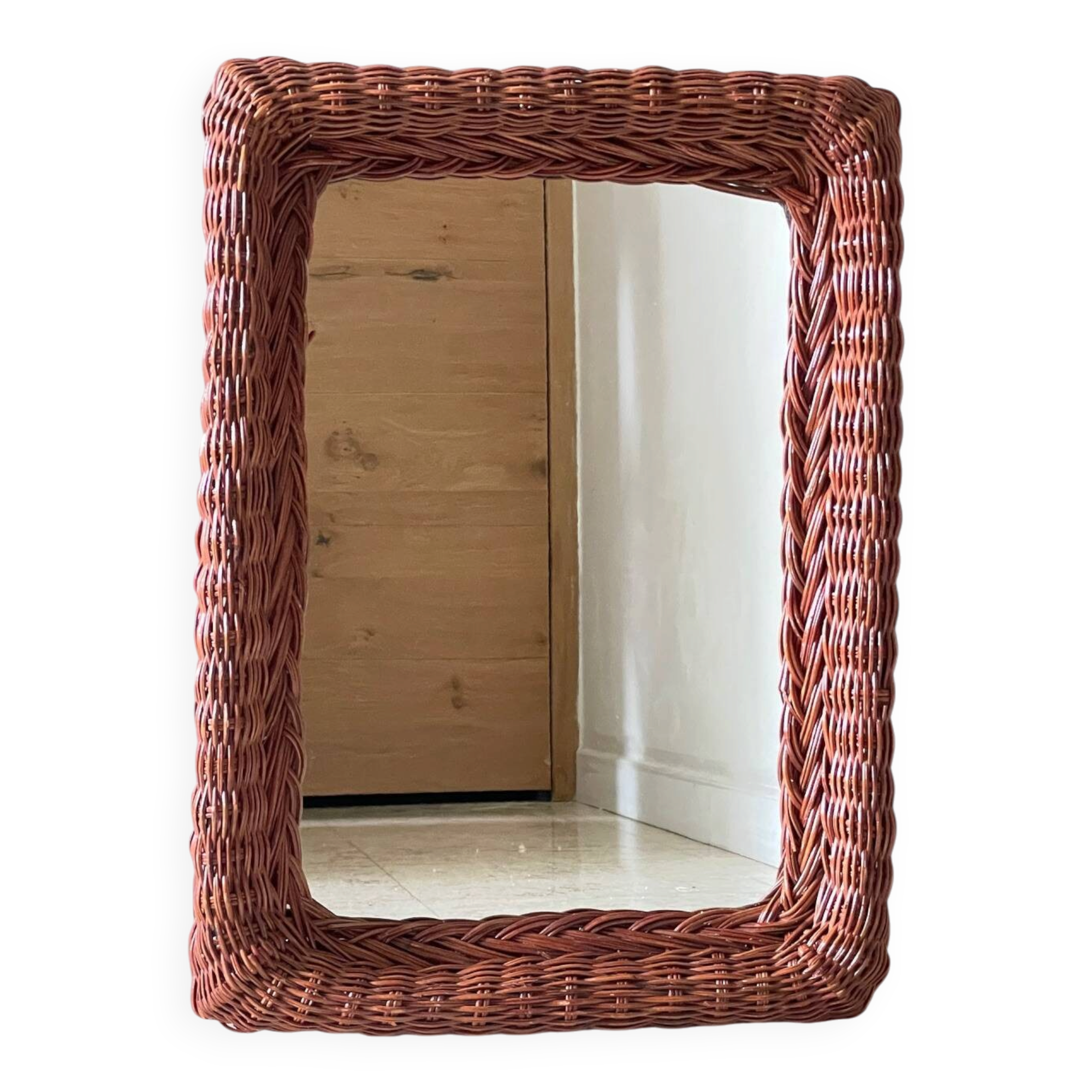 VINTAGE Rattan MIRROR