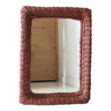 Miroir vintage en rotin