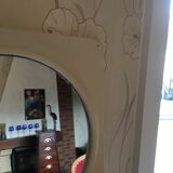 Space age mirror and its 2 luminous side lights