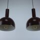 Ensemble de 2 lampes suspendues en métal marron de style moderne du milieu du siècle