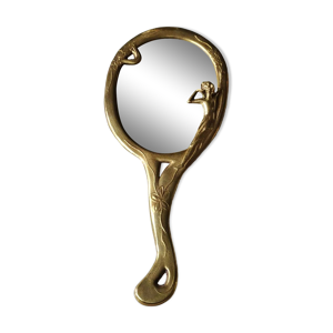 Miroir à main ovale - laiton