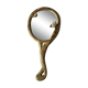 Miroir à main ovale en laiton