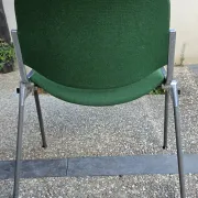 Set of 3 DSC 106 chairs by Castelli, Giancarlo Piretti, forest green.