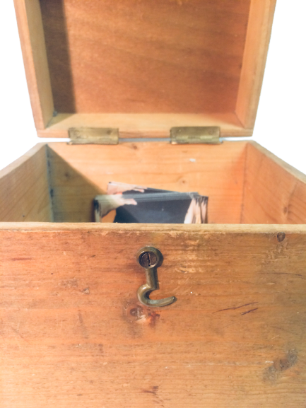 Square box made of raw wood