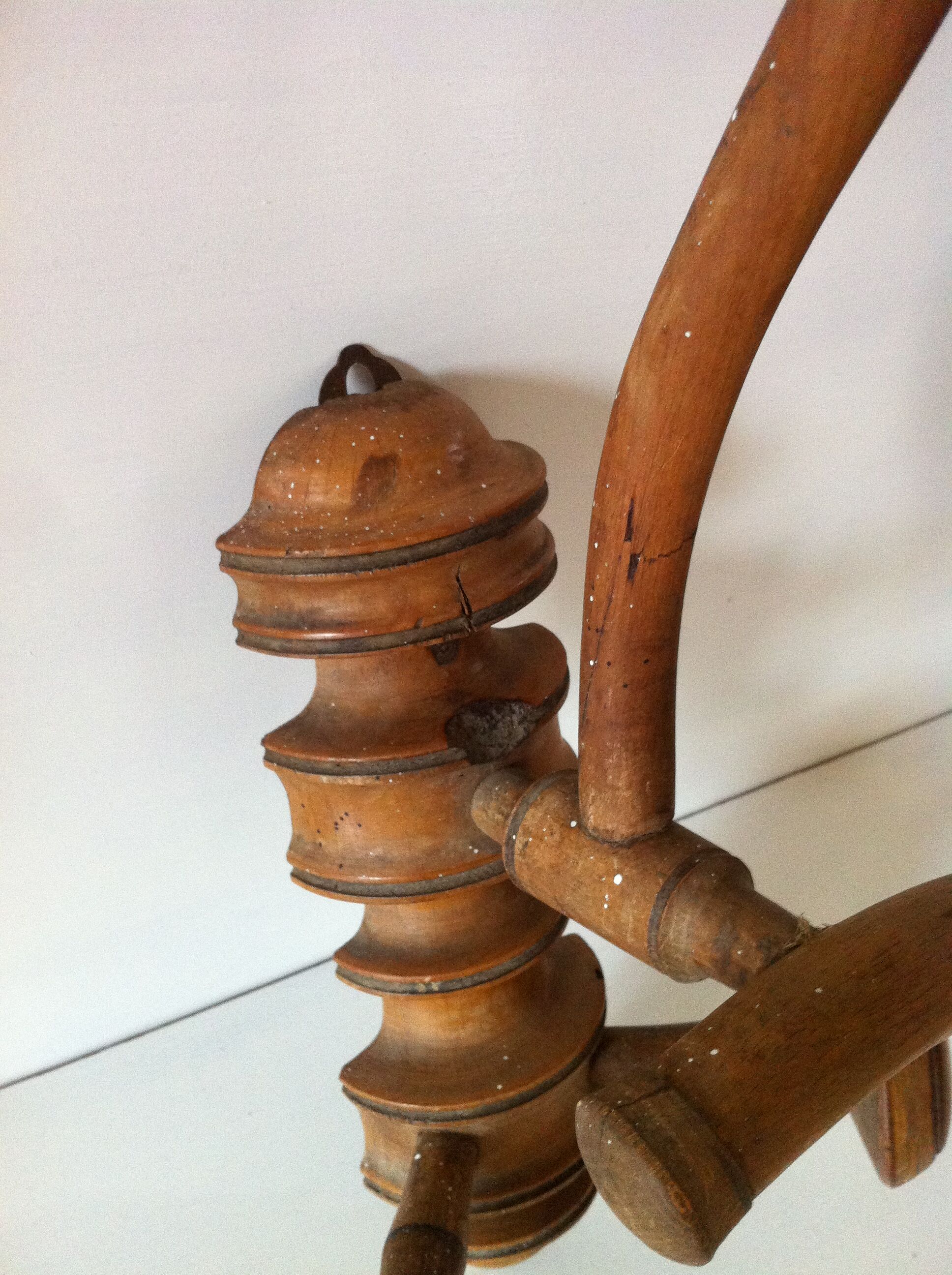 Old wooden patère turned