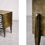 Scandinavian sideboard in birch with hand-painted op-art pattern, 1960s