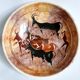 Ancient bowl inspired by parietal or rock art, hand-painted.