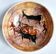 Ancient bowl inspired by parietal or rock art, hand-painted.