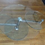 Table basse en verre design transparente et transformable