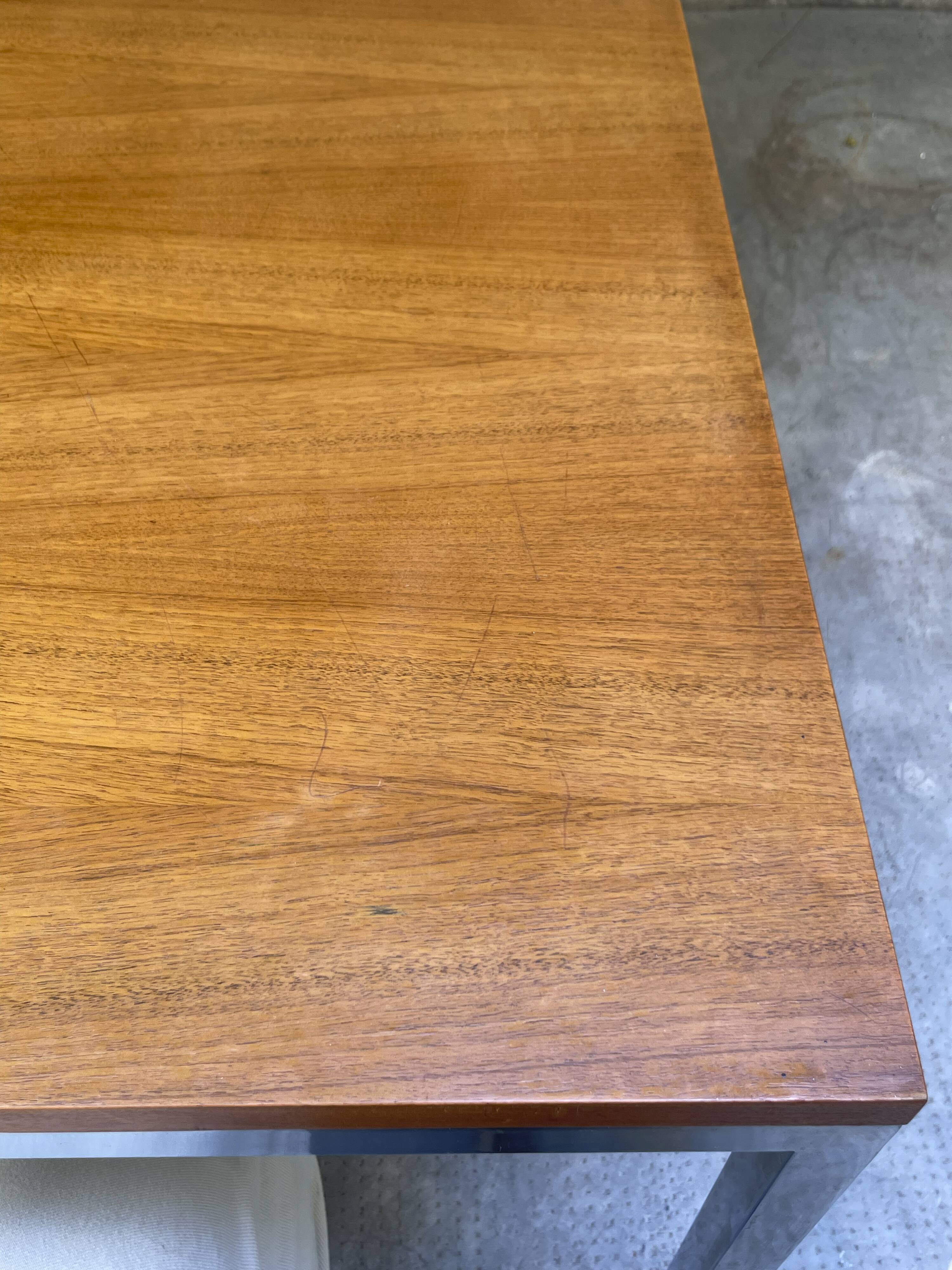 Coffee table in chrome and teak, 1960