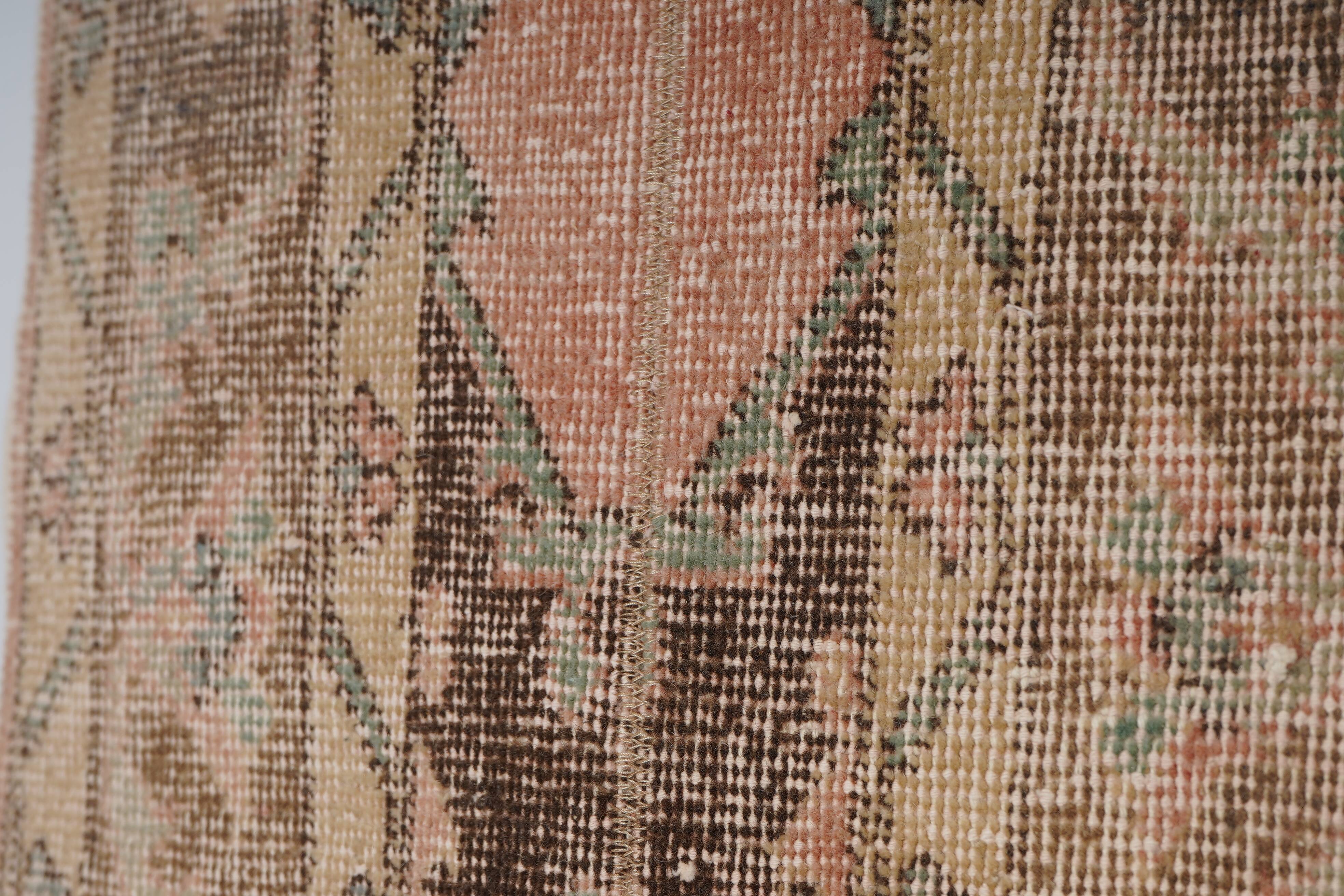 Vintage Turkish Oushak Rug Handwoven 55x733 cm