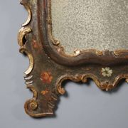 Antique lacquered wooden mirror, Italy, late 19th century.
