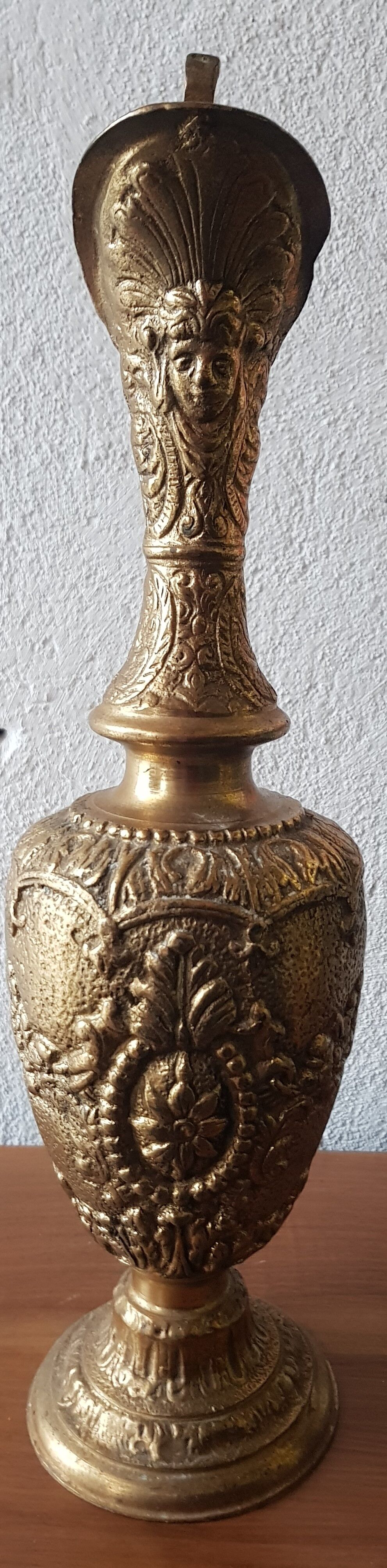 Large golden patina ewer