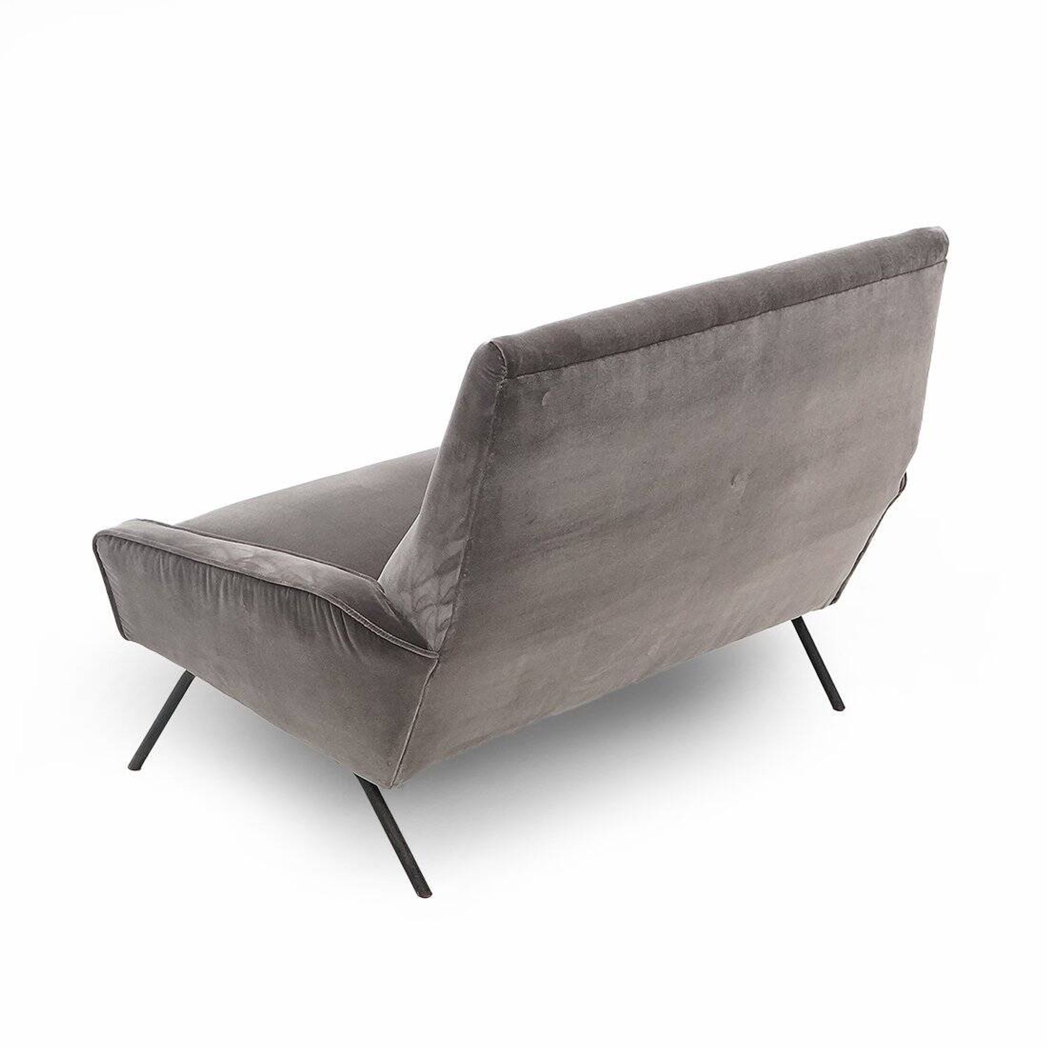 Two-seater velvet sofa by Felice Rossi, 1950s.