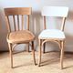 Set of 4 reimagined and mismatched vintage chairs