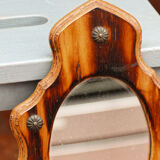 Mirror badge in flamed pine, 33x22 cm