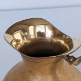 Pitcher, Hand painted brass jug
