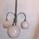 Suspension art deco en opaline rose