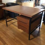 1960s modernist desk with a suspended drawer unit.