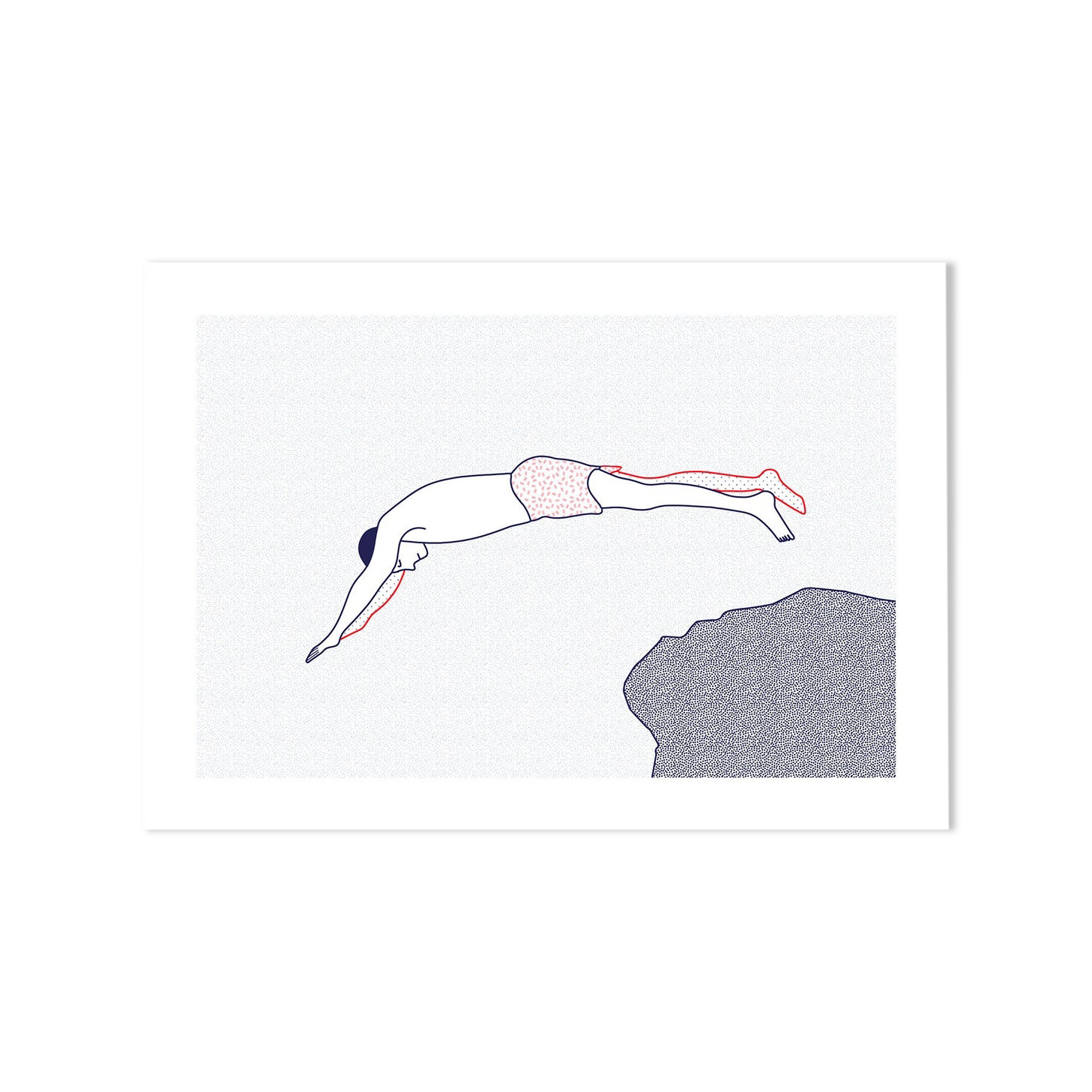 Illustration A4 naiade no. 6/8 brittany bather sea