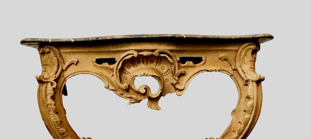 Louis XV style console in natural wood 19th century