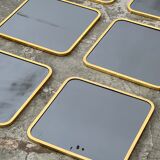 Set of 6 brass mirrors 70s
