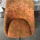 Old chair shell fabric flowers orange