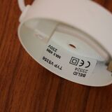 Pair of Scandinavian wall lights in white metal and gold metal