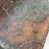 Old wooden and leather chest