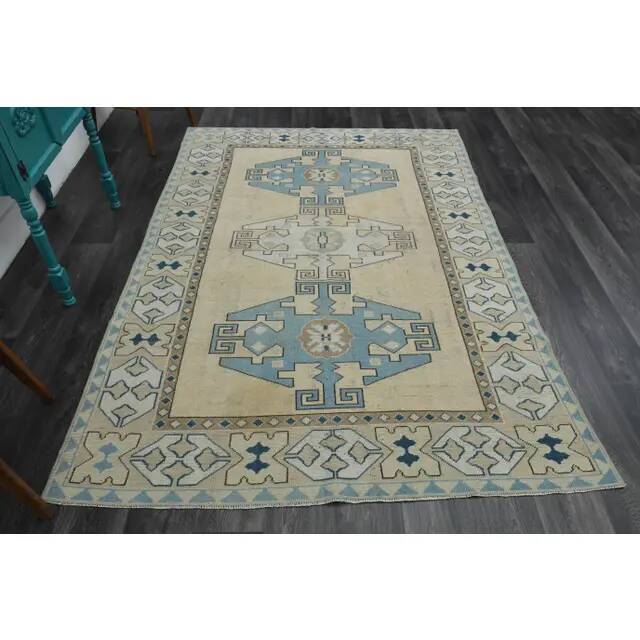 1970s Vintage Turkish Handmade Wool & Cotton Orange Area Rug 175x248