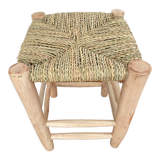 Bohemian Moroccan Berber stool in wood and rope
